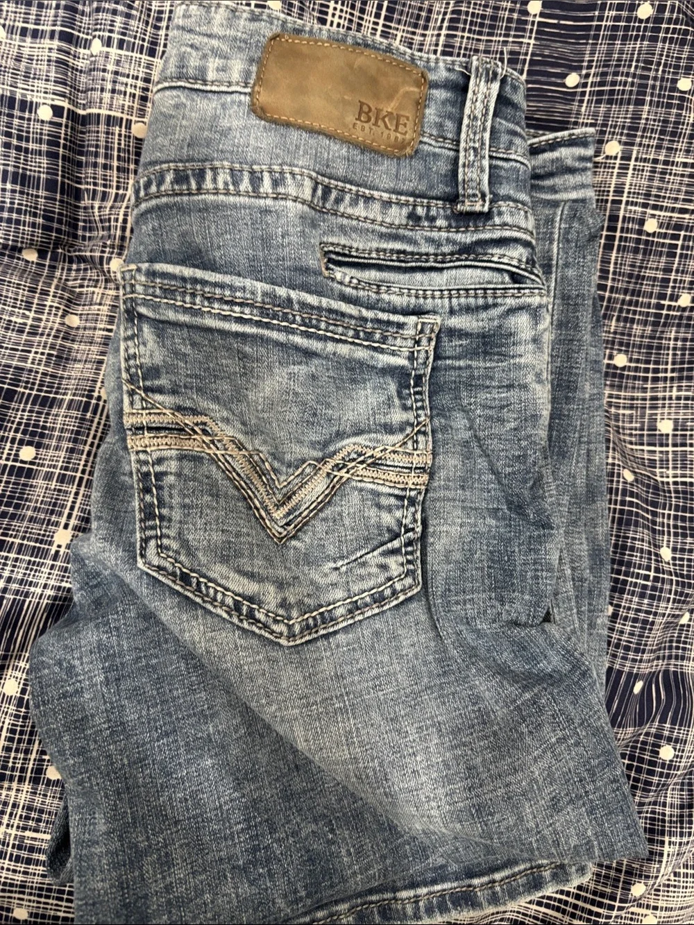 BKE Men's Straight Jeans in Light Blue Wash